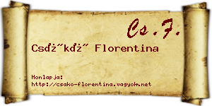 Csákó Florentina névjegykártya